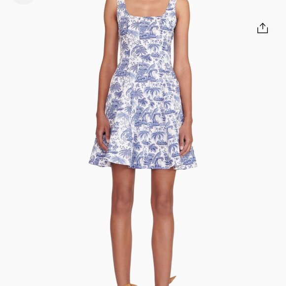 STAUD Dresses & Skirts - STAUD Wells Blue Toile Cotton Poplin Mini Dress NWT Size 14